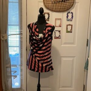 Worthington woman’s top black and peach, size medium
